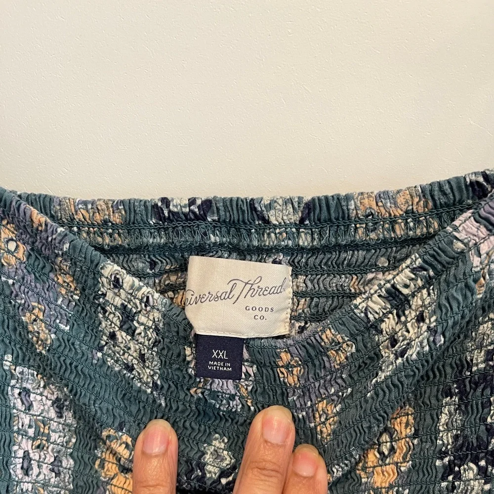 Universal Thread Women's size Large Green Floral Print Tiered Maxi Dress XXL - Picture 3 of 5